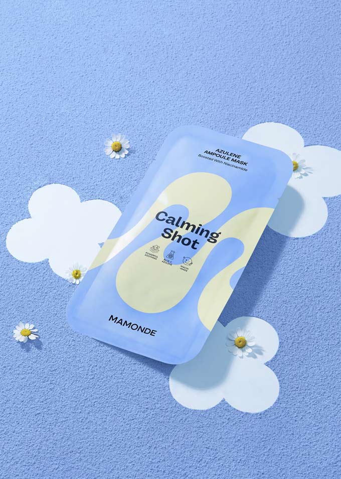 Mamonde Skin Care Calming Shot Azulene Ampoule Mask 3 - CalmingMask, Azulene
