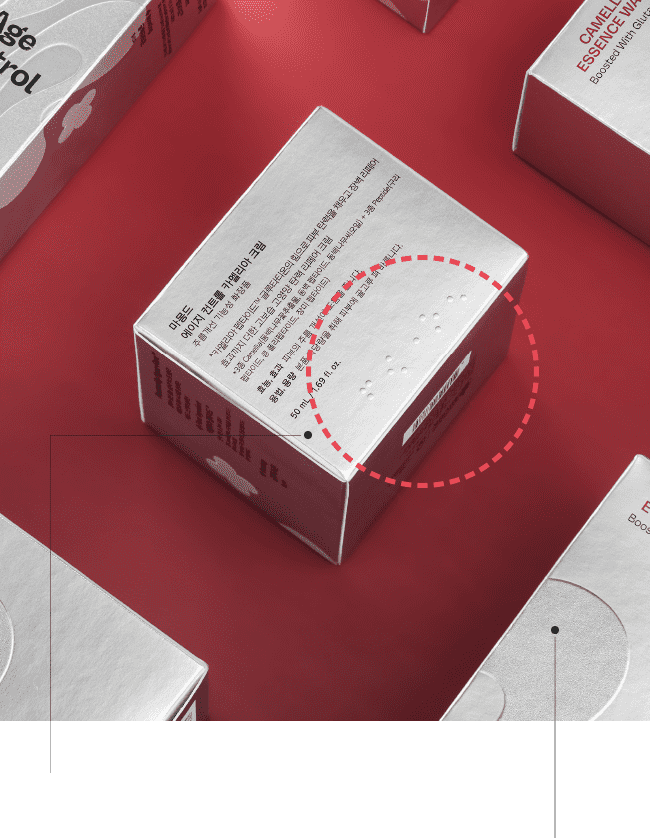 Mamonde Age Control Camellia Line Package Back Braille Display