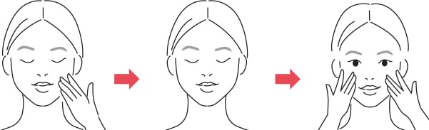 Soften the skin texture after cleansing. Take out the sheet mask and finely fit it to the face.