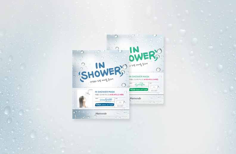 IN SHOWER MASK, picture of female model taking shower