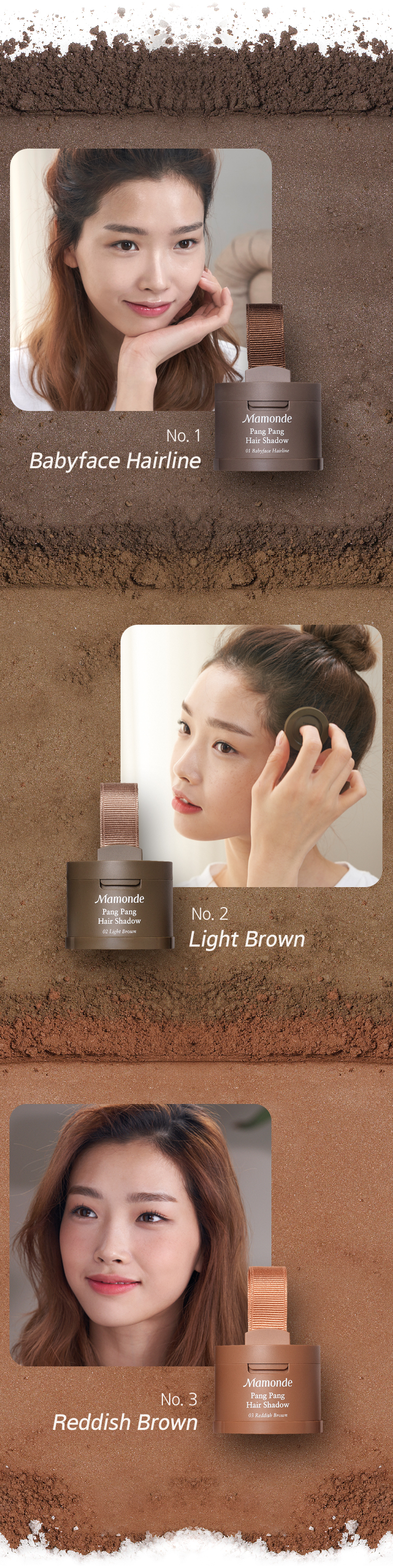 No .1 Babyface Hairline No. 2 Light Brown No. 3 Reddish Brown