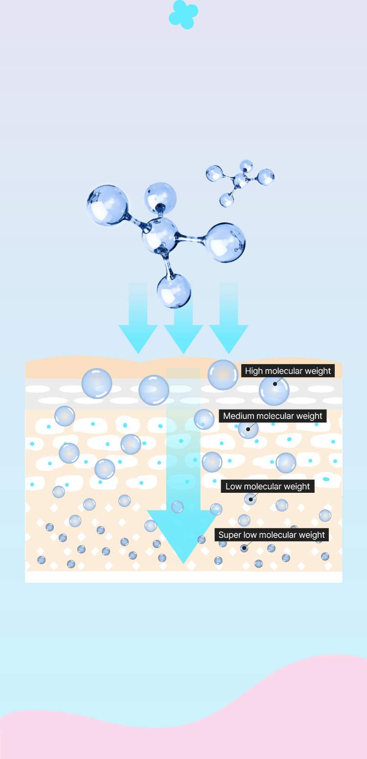 High molecular weight Medium molecular weight Low molecular weight Super low molecular weight