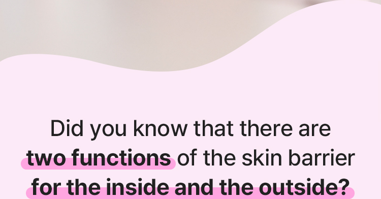 Did you know that there are two functions of the skin barrier for the inside and the outside?