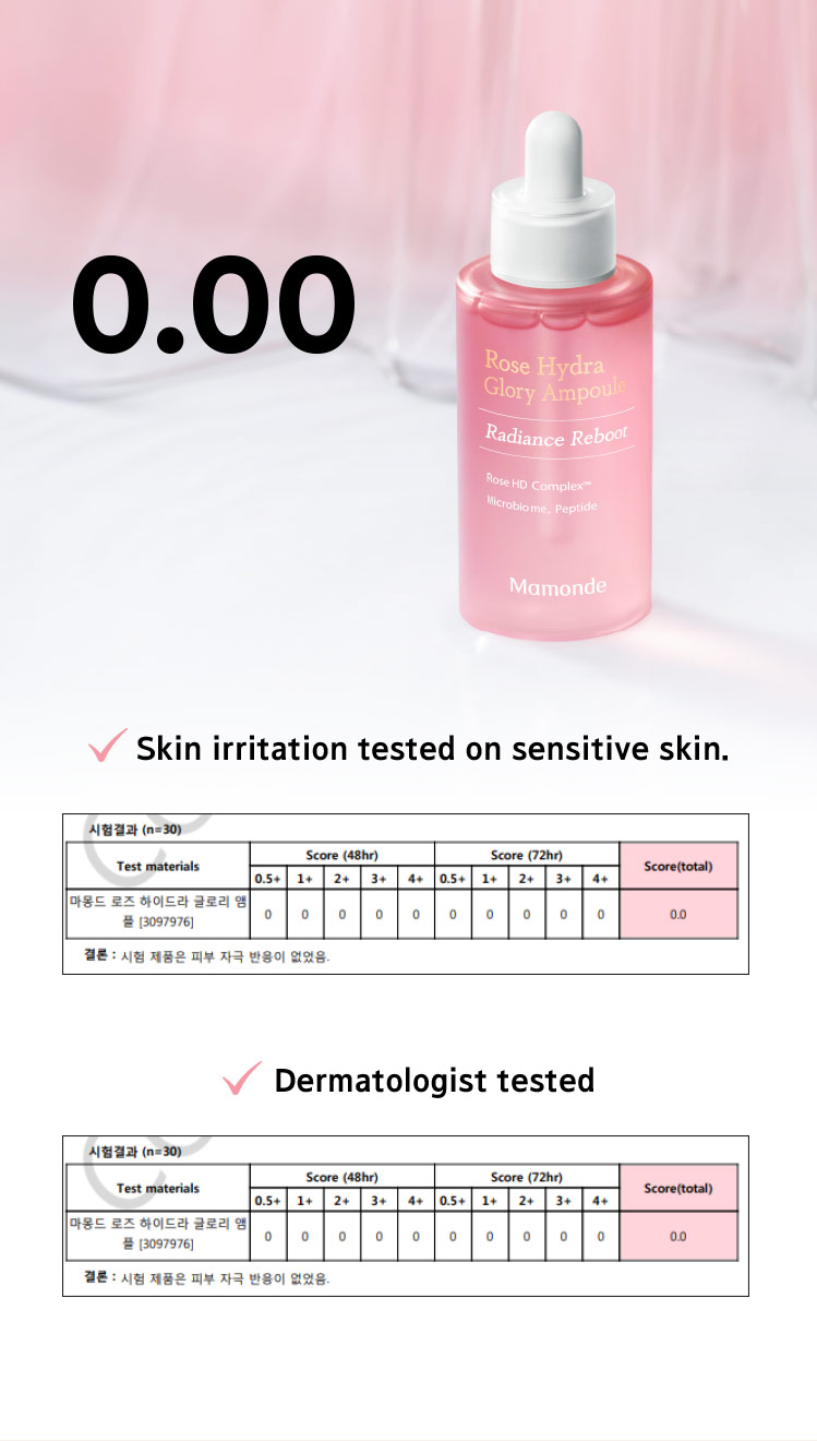 Skin irritation tested on sensitive skin. Dermatologist tested