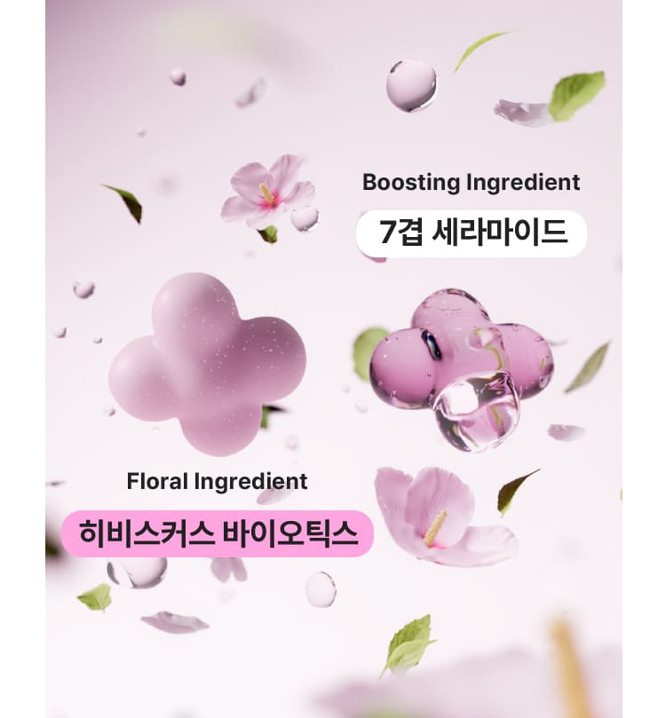 Boosting Ingredient 7겹 세라마이드 / Floral Ingredient 히비스커스 바이오틱스