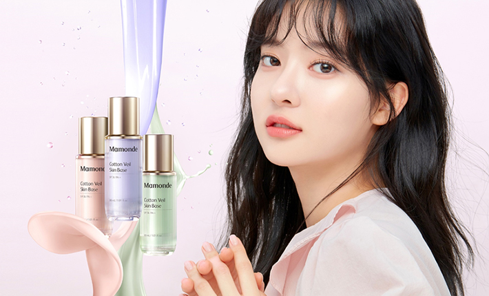 마몽드 코튼 베일 스킨 베이스 3종과 모델