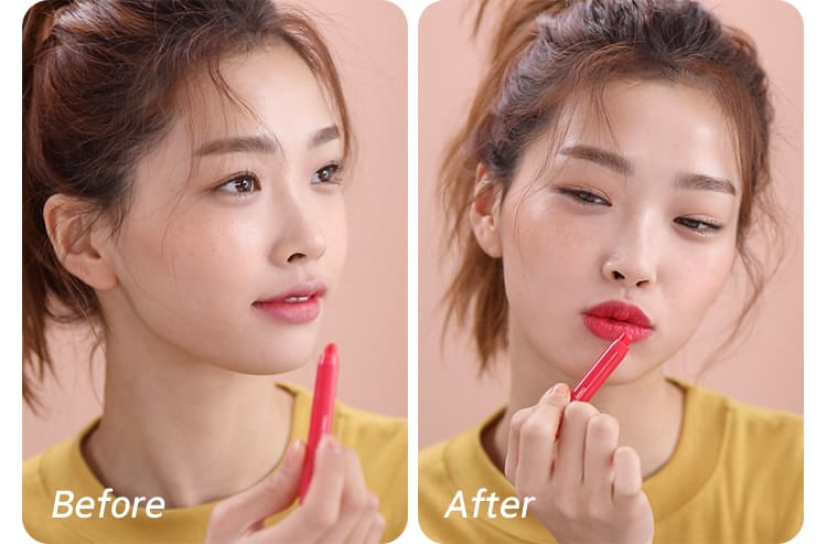 크리미 틴트 컬러 밤 글라이드 사용 before & after