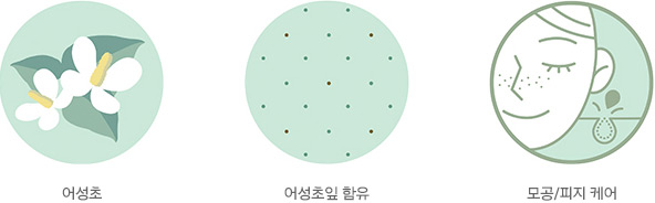 어성초, 어성초잎 함유, 모공/피지 케어