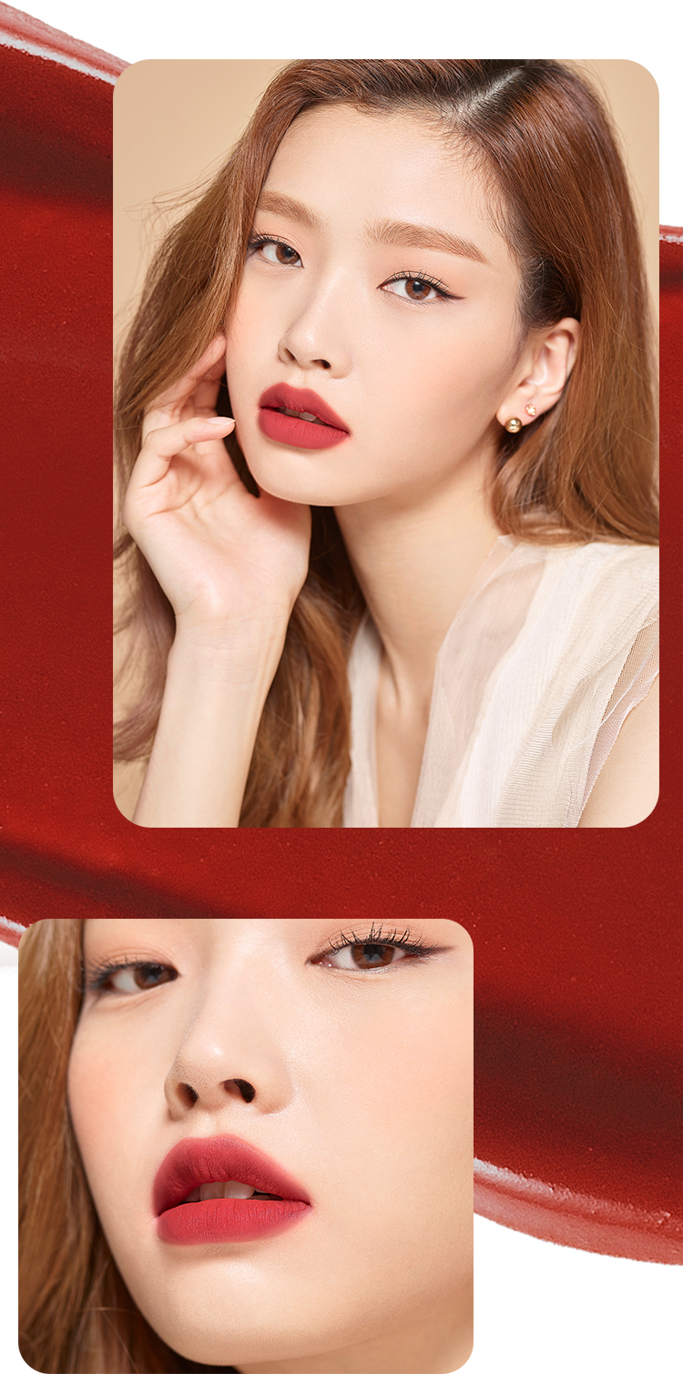 11호 레드 페퍼를 바르는 모델의 모습