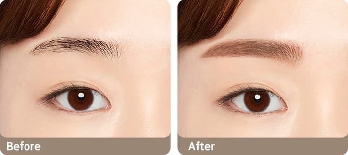 투스텝 퍼펙트 브로우 마스카라 사용 전 사용 후